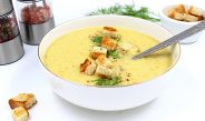 Суп пюре с плавленым сыром и курицей