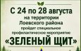 С 24 по 28 августа на территории Лоевского района пройдет специальное профилактическое мероприятие «Зелёный щит»